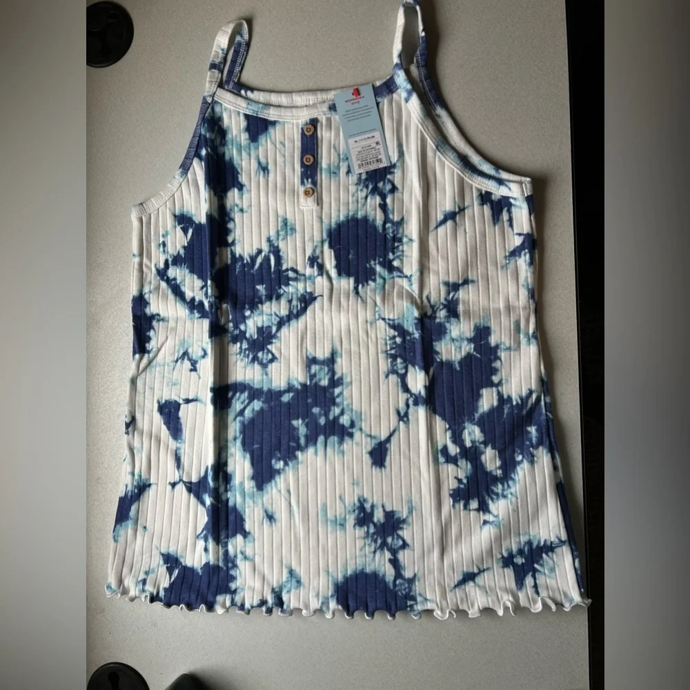 Blue and white tie dye tank girls size extra large (14/16) NWT​